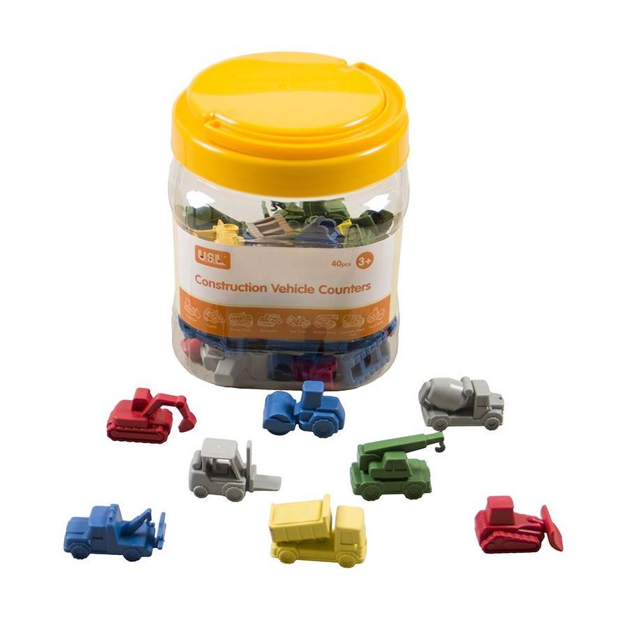 Compteurs Véhicules de Chantier | 40 pièces | Apprentissage ludique 3+ ans | LesMinis