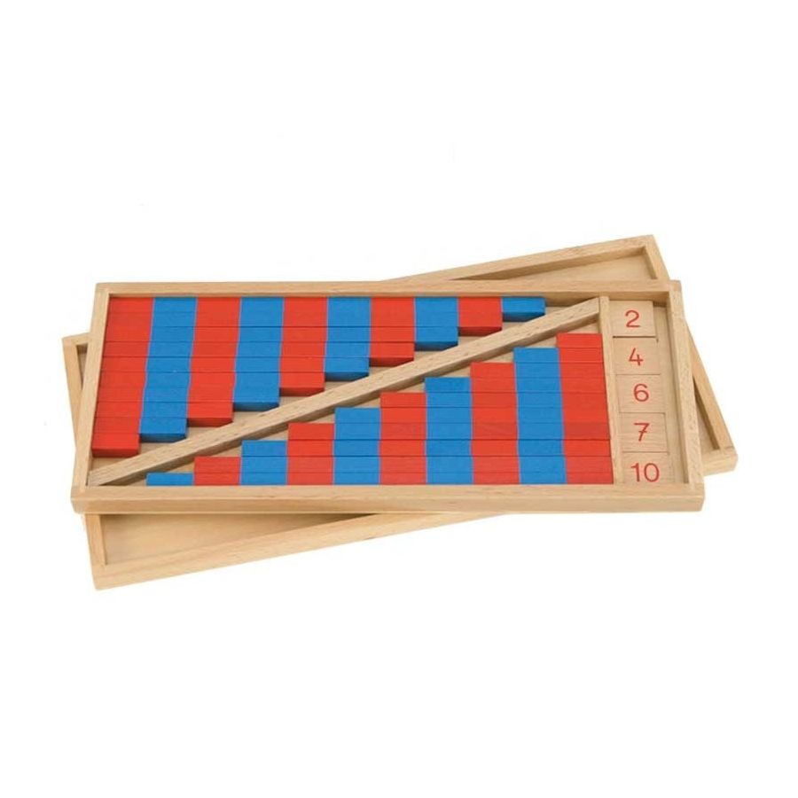 Petites Barres Numériques Montessori - Rouges et Bleues pour Apprentissage des Mathématiques