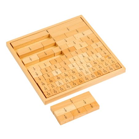 Blocs de Fractions - Set de 78 Blocs en Bois avec Cadre en bois
