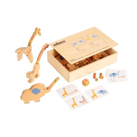 Jeu Mesure Animaux Bois - Apprendre Long Court Enfant 3 ans