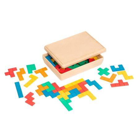 Pentominos avec Boîte de Rangement - Matériel Éducatif en RE-Wood® pour Activités Mathématiques