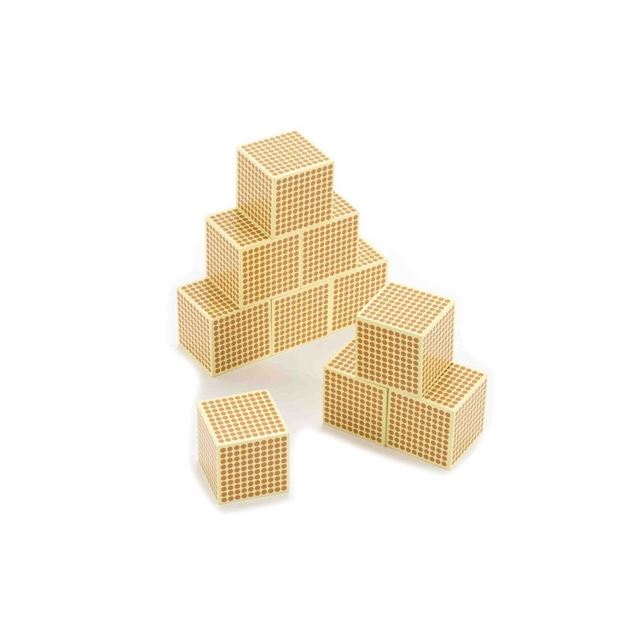 Cube des Milliers en Bois Montessori - Lot de 10 | Matériel Pédagogique