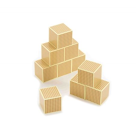 Cube des Milliers en Bois Montessori - Lot de 10 | Matériel Pédagogique