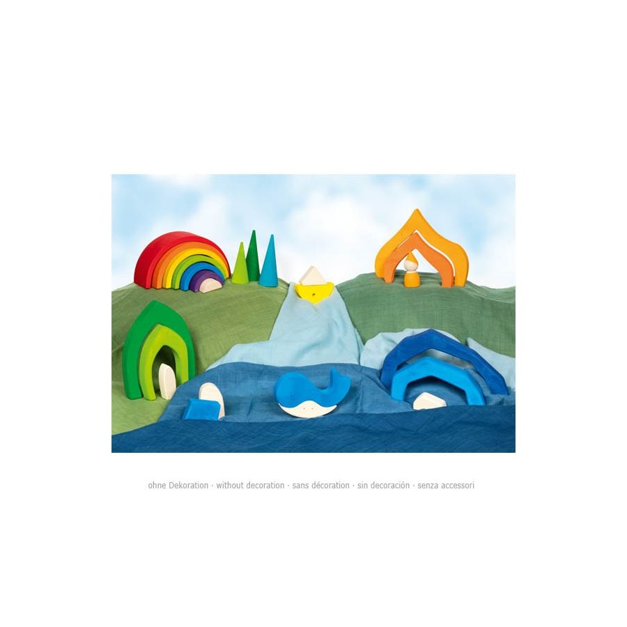 Puzzle en bois La baleine et son ami - Goki Evolution - Jouet éducatif 2 ans