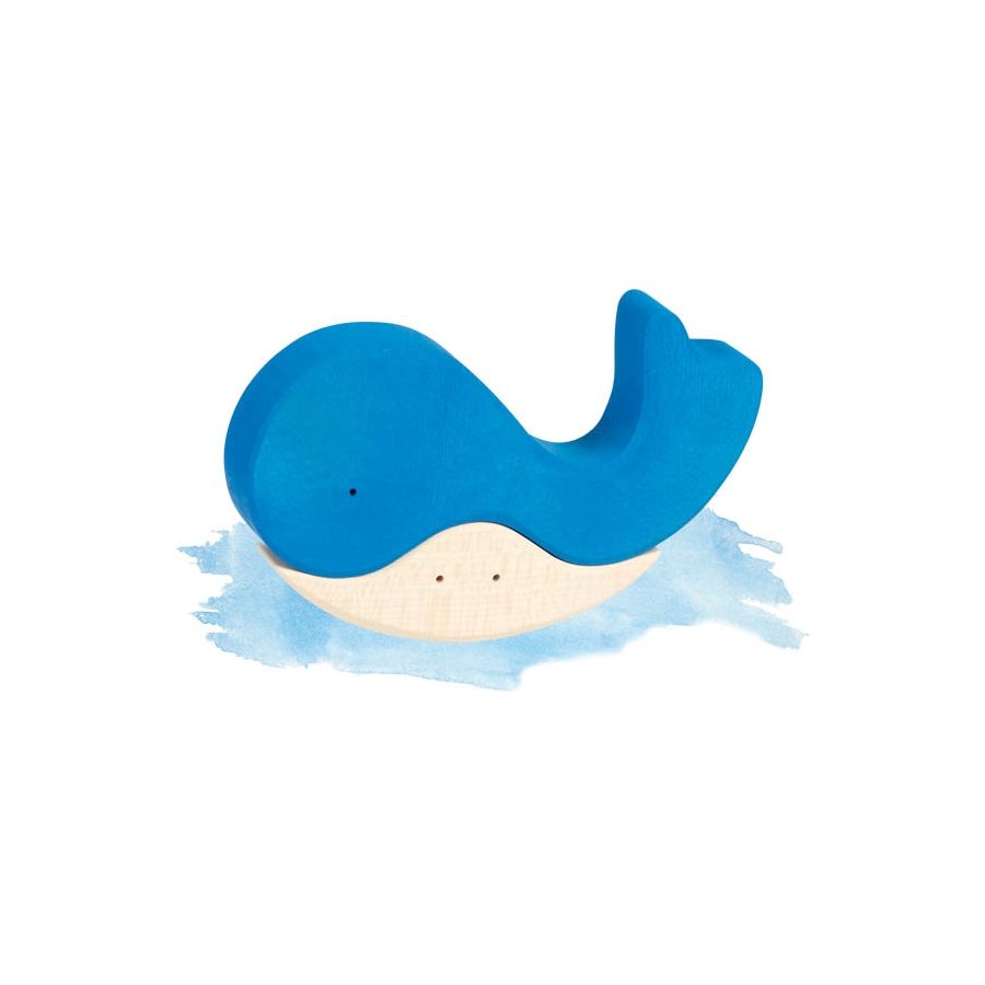 Puzzle en bois La baleine et son ami - Goki Evolution - Jouet éducatif 2 ans