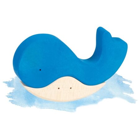 Puzzle en bois La baleine et son ami - Goki Evolution - Jouet éducatif 2 ans