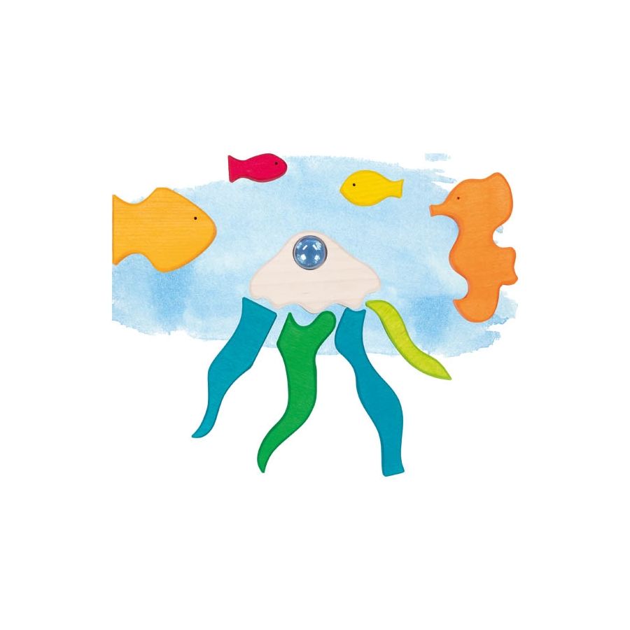 Jeu de construction en bois Luminescence marine - 4 galets - Goki Evolution