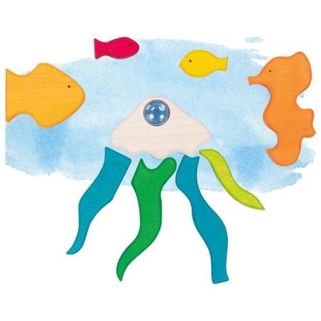 Jeu de construction en bois Luminescence marine - 4 galets - Goki Evolution