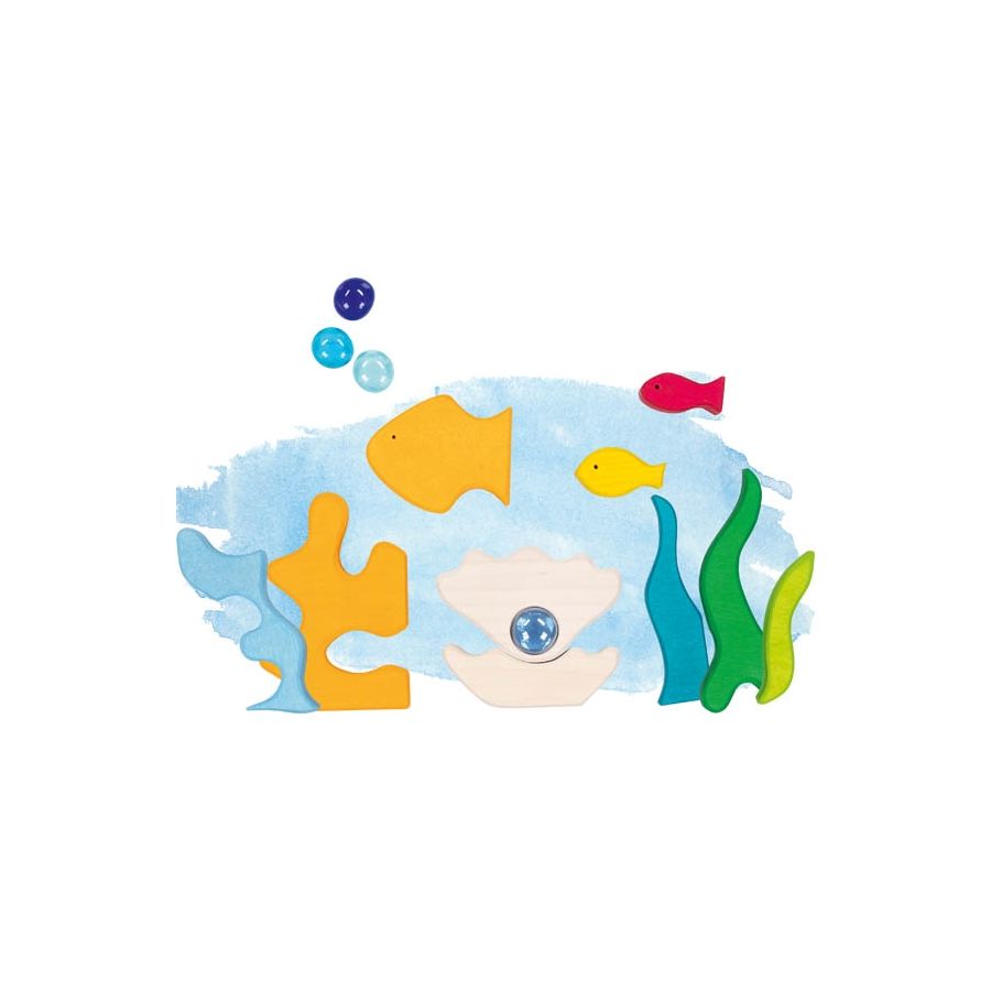 Jeu de construction en bois Luminescence marine - 4 galets - Goki Evolution