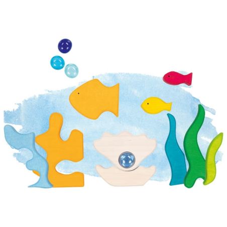 Jeu de construction en bois Luminescence marine - 4 galets - Goki Evolution