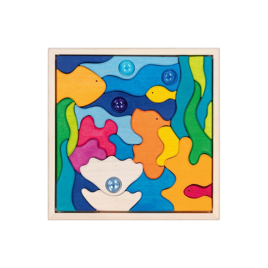 Jeu de construction en bois Luminescence marine - 4 galets - Goki Evolution