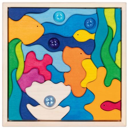 Jeu de construction en bois Luminescence marine - 4 galets - Goki Evolution