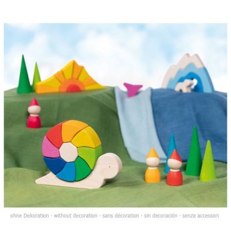 Puzzle et jeu de construction Escargot Pauline - Goki Evolution - Jouet bois dès 3 ans
