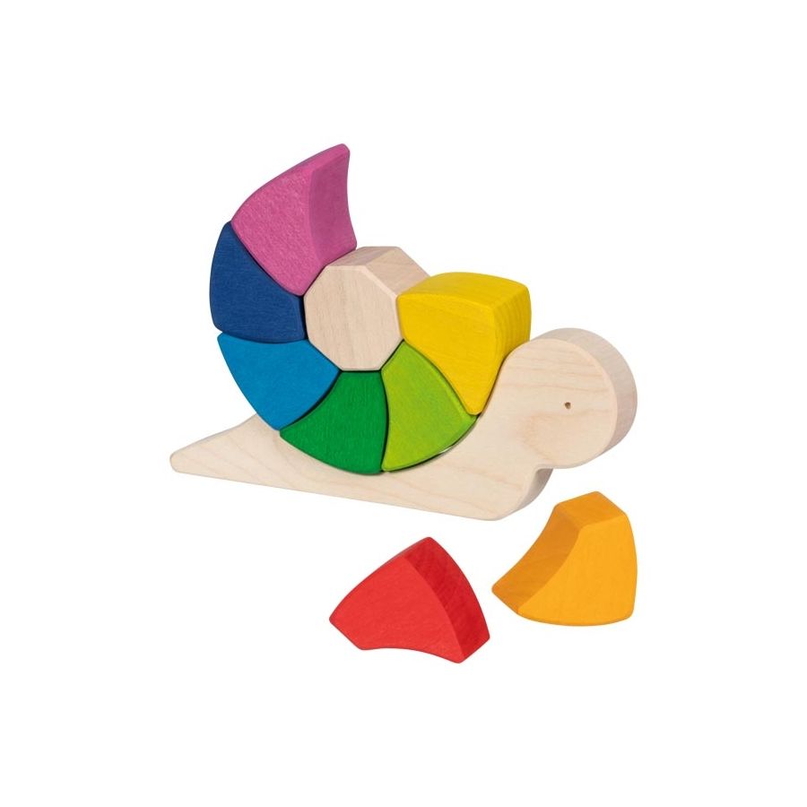 Puzzle et jeu de construction Escargot Pauline - Goki Evolution - Jouet bois dès 3 ans