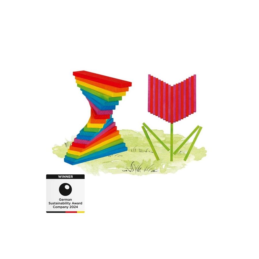 Planchettes multicolores - Goki Evolution - Blocs de construction bois dès 3 ans