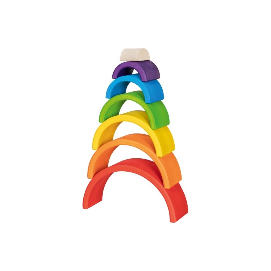 Jeu de construction Petit Arc-en-ciel - Goki Evolution - Jouet en bois dès 2 ans