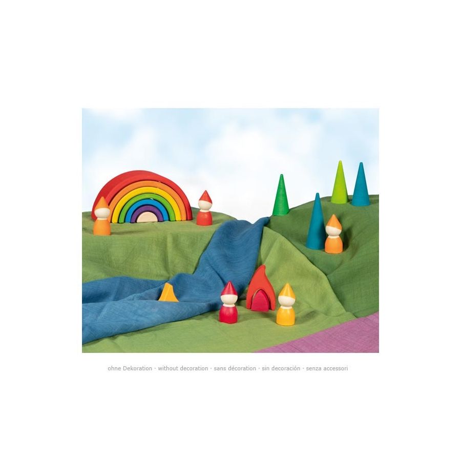 Jeu de construction Petit Arc-en-ciel - Goki Evolution - Jouet en bois dès 2 ans