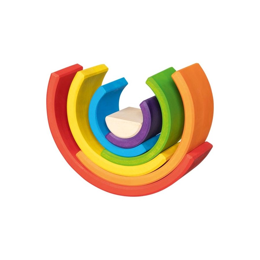 Jeu de construction Petit Arc-en-ciel - Goki Evolution - Jouet en bois dès 2 ans