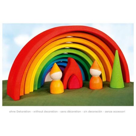 Jeu de construction Arc-en-ciel - Goki Evolution - Jouet éducatif en bois dès 2 ans