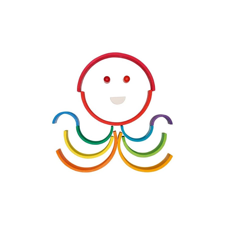 Jeu de construction Arc-en-ciel - Goki Evolution - Jouet éducatif en bois dès 2 ans