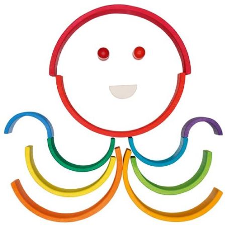 Jeu de construction Arc-en-ciel - Goki Evolution - Jouet éducatif en bois dès 2 ans