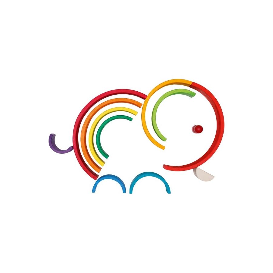 Jeu de construction Arc-en-ciel - Goki Evolution - Jouet éducatif en bois dès 2 ans