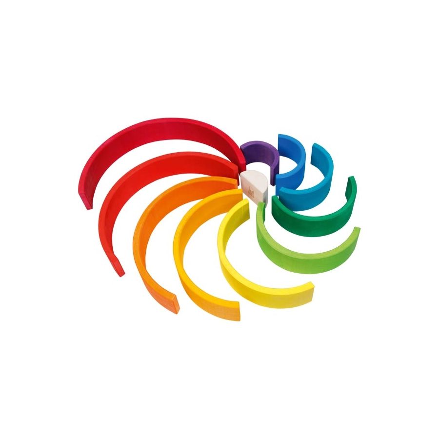 Jeu de construction Arc-en-ciel - Goki Evolution - Jouet éducatif en bois dès 2 ans