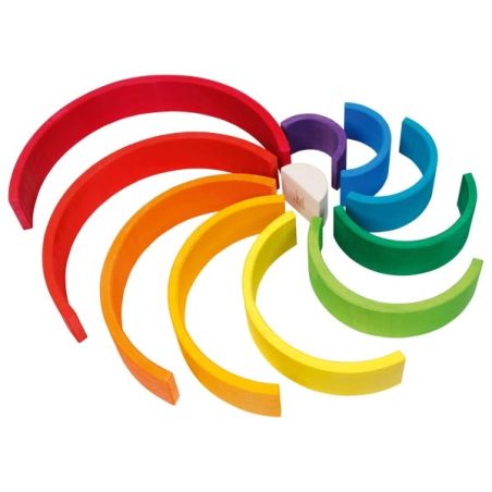 Jeu de construction Arc-en-ciel - Goki Evolution - Jouet éducatif en bois dès 2 ans