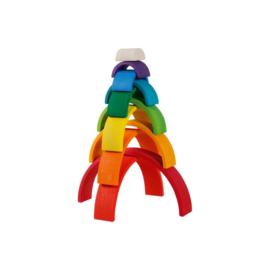 Jeu de construction Arc-en-ciel - Goki Evolution - Jouet éducatif en bois dès 2 ans