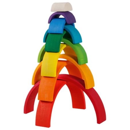 Jeu de construction Arc-en-ciel - Goki Evolution - Jouet éducatif en bois dès 2 ans