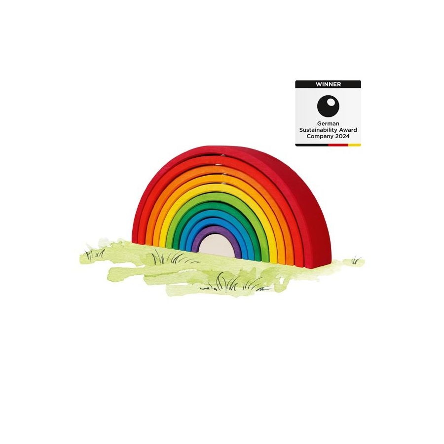 Jeu de construction Arc-en-ciel - Goki Evolution - Jouet éducatif en bois dès 2 ans