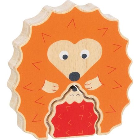 Puzzle en bois pour bébé hérisson - Jouet éducatif 1 an - Goki Evolution
