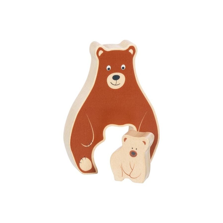 Puzzle en bois pour bébé ours - Jouet éducatif 1 an - Goki Evolution