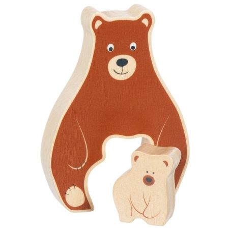 Puzzle en bois pour bébé ours - Jouet éducatif 1 an - Goki Evolution