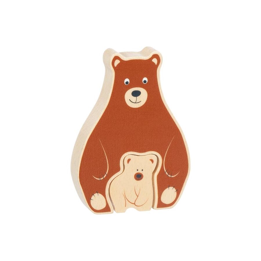 Puzzle en bois pour bébé ours - Jouet éducatif 1 an - Goki Evolution