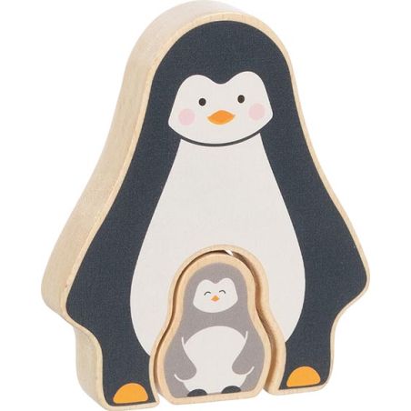 Puzzle en bois à empiler manchot - Jouet 1 an - Goki Evolution