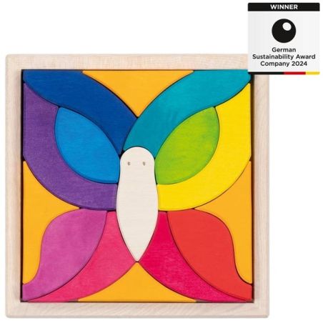Mosaïque papillon Mariposa - Puzzle Mandala en bois - Jouet éducatif Goki