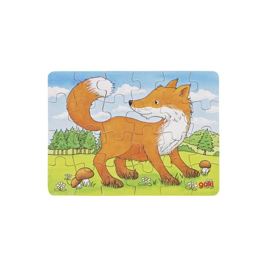 Mini-Puzzle Renard - Goki | Puzzle en Bois 24 Pièces pour Enfants