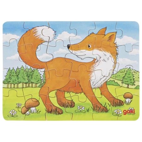 Mini-Puzzle Renard - Goki | Puzzle en Bois 24 Pièces pour Enfants