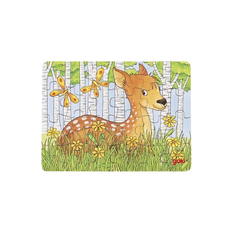 Mini-Puzzle Faon - Goki | Puzzle en Bois 24 Pièces pour Enfants