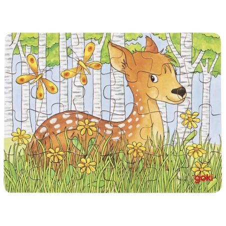 Mini-Puzzle Faon - Goki | Puzzle en Bois 24 Pièces pour Enfants