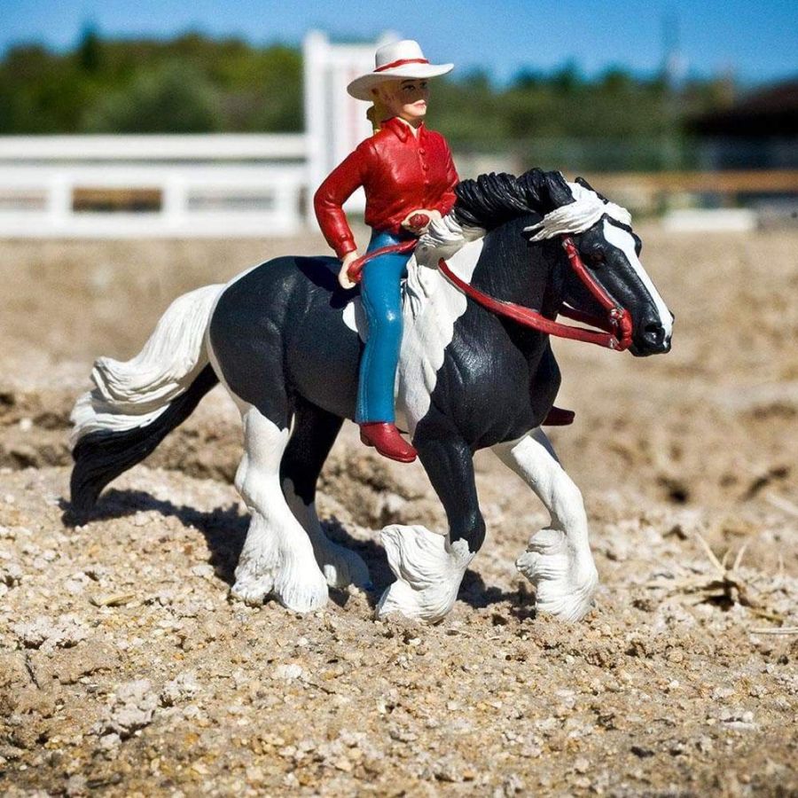 Figurine Femme sur cheval - Safari Ltd® 154005 | Jouet réaliste | Matériel pédagogiqueAnimaux Montessori