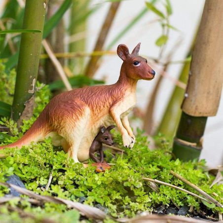 Figurine Kangourou et bébé - Safari Ltd® 292029 | Jouet réaliste | Matériel pédagogiqueAnimaux Montessori