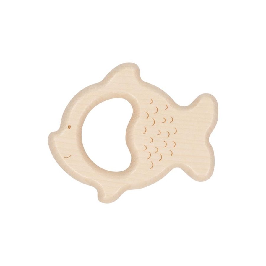 Hochet Poisson en Bois - Jouet d'Éveil Naturel pour Bébé