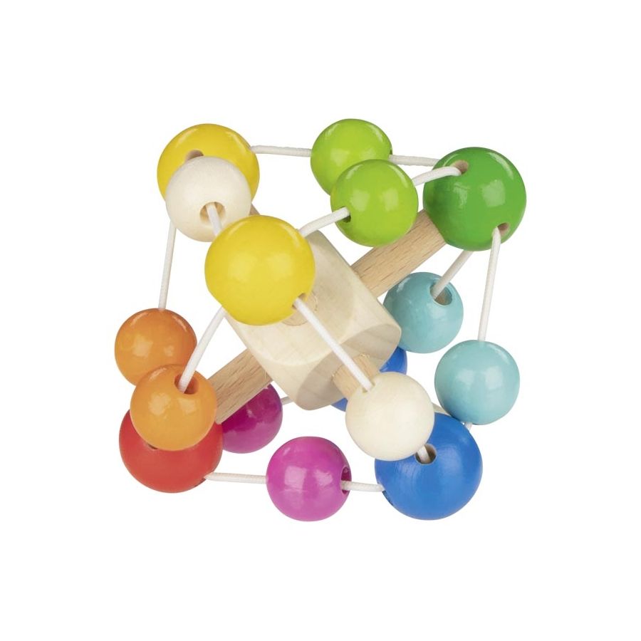 Hochet en bois arc-en-ciel | Jouet d'éveil pour bébé