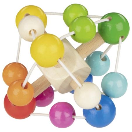 Hochet en bois arc-en-ciel | Jouet d'éveil pour bébé