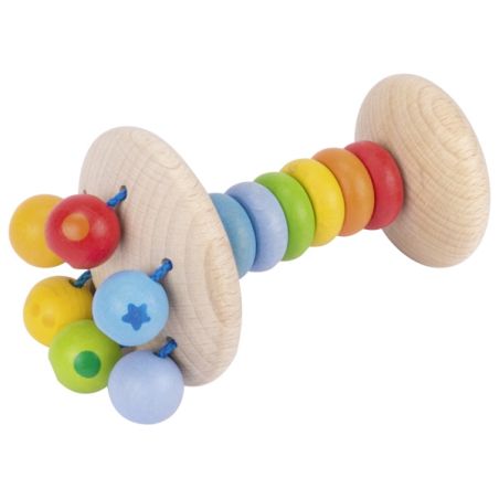 Hochet flexible arc-en-ciel en bois - Jouet bébé éducatif