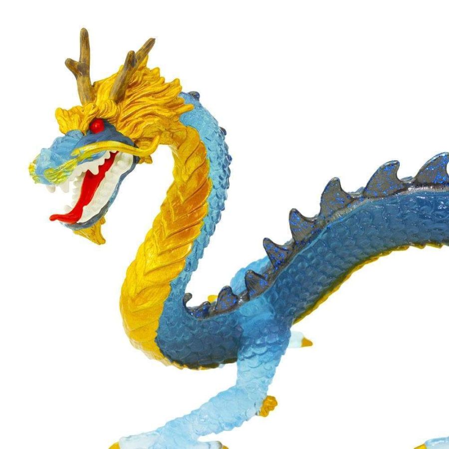 Krystal – Le Dragon chinois Bleu Cristallin | Figurine Safari Ltd® à Collectionner
