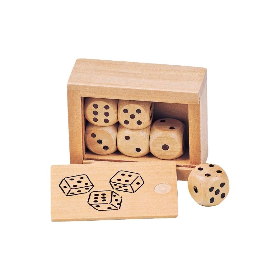 Boîte de 6 Dés en Bois – Complétez vos Jeux de Société | Les Minis