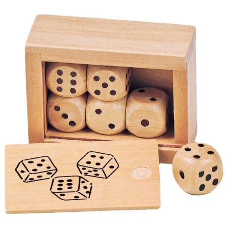 Boîte de 6 Dés en Bois – Complétez vos Jeux de Société | Les Minis